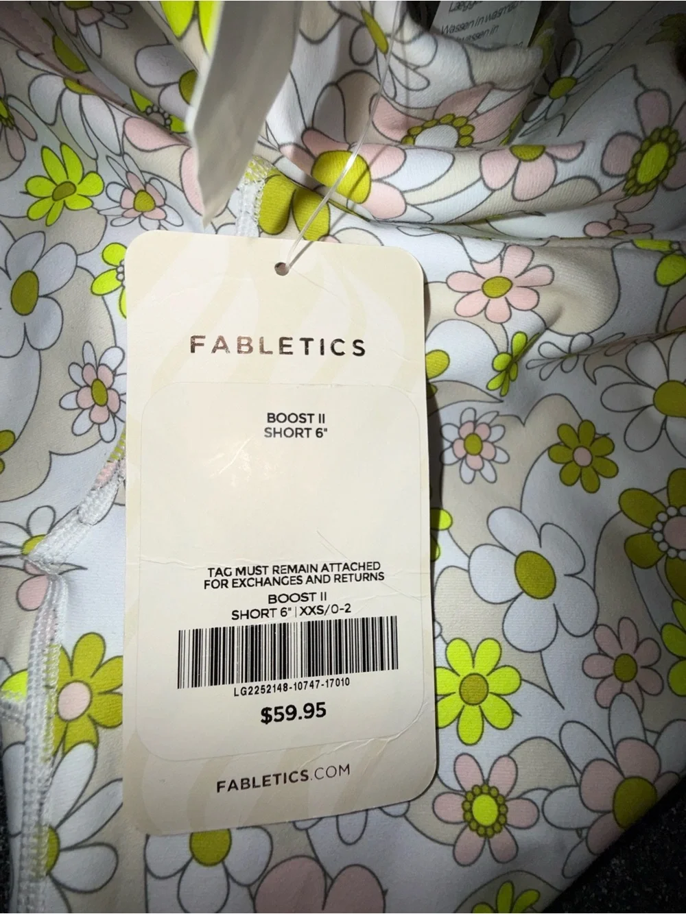 Fabletics NWT!! Pink/Neon Yellow Floral Sports Bra and Shorts Set Size XXS